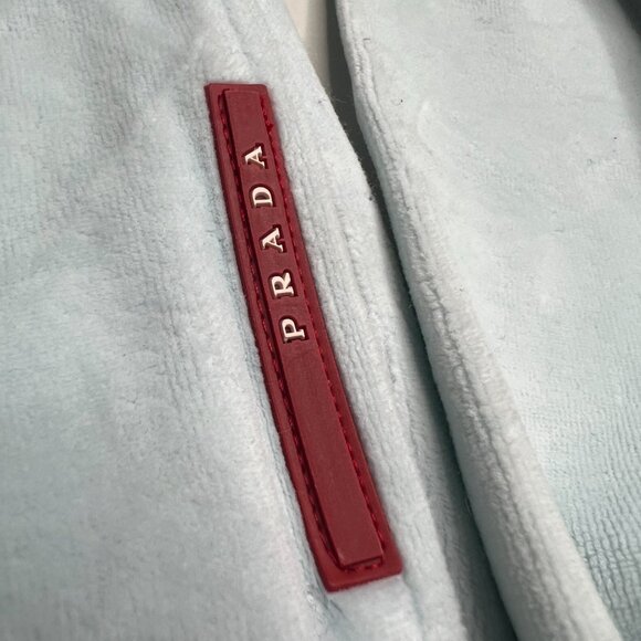 Prada Milano Velour Zip-Up Hoodie – Light Blue – Women’s - Picture 8 of 9